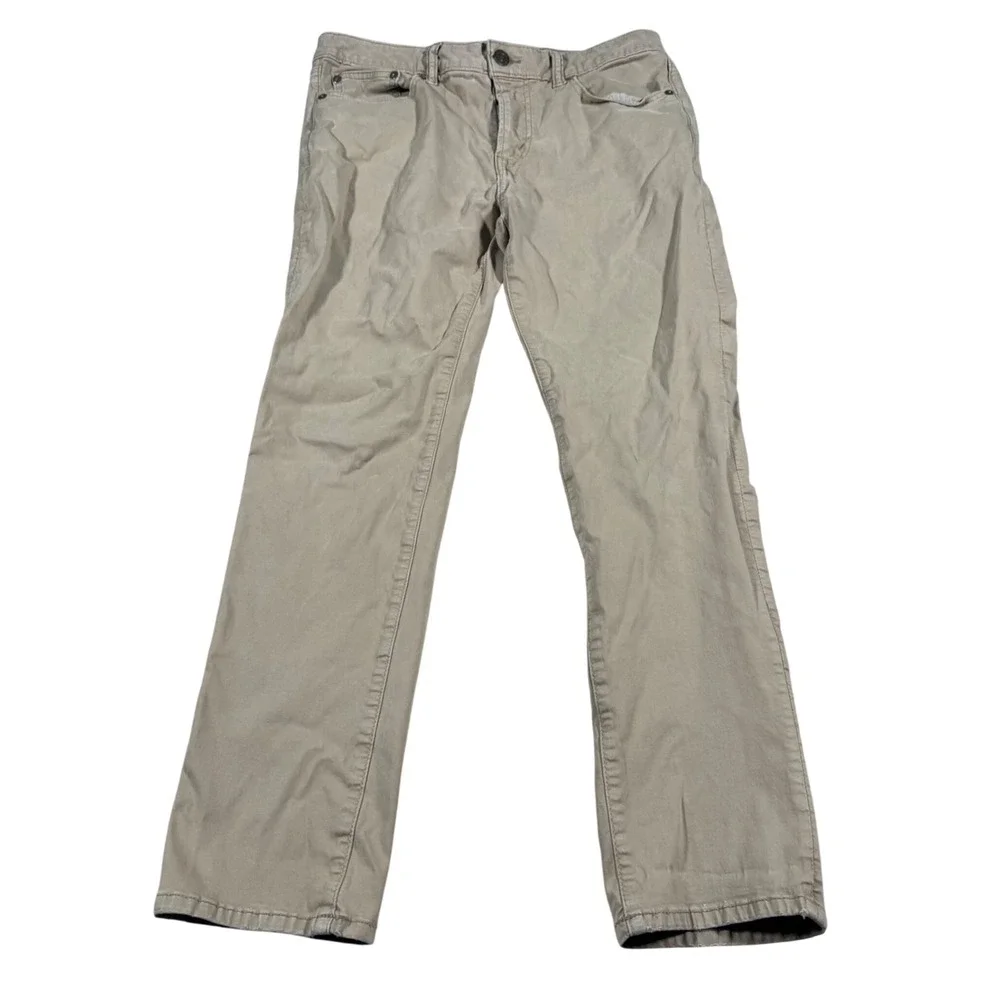 American Eagle Chinos Mens 31x30 Khaki Slim Straight Stretch Twill Pants Tan